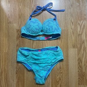 Victoria Secret Turquoise Lace Bikini Set